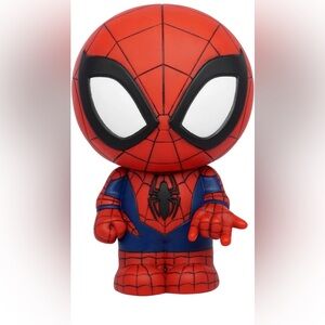 8" Spider Man Coin Bank PVC Plastic Marvel Chibi Style Piggy Bank